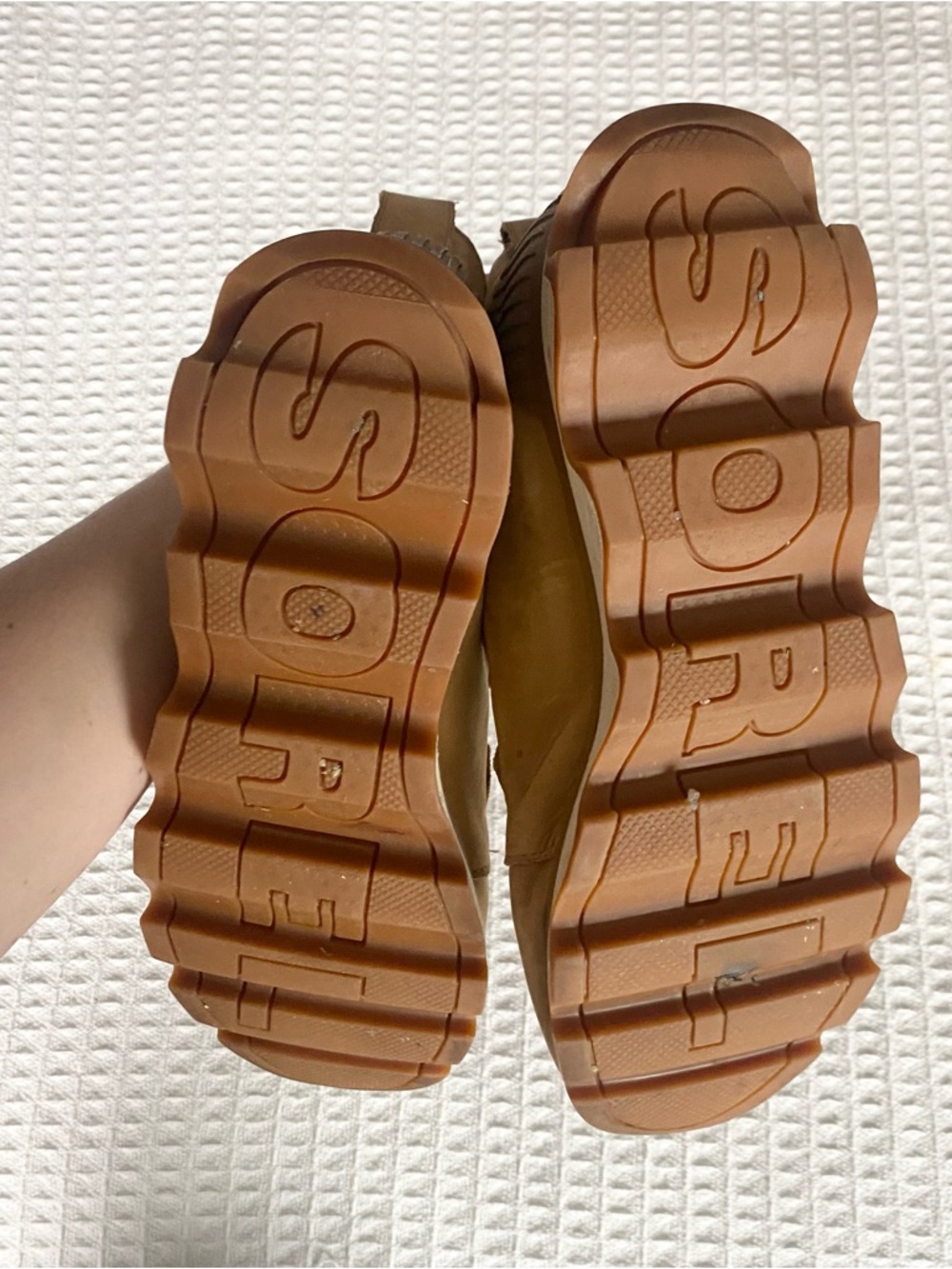Sorel Tan Leather & Gray Wool Casual Lace-Up Boots size 10 - Picture 5 of 12